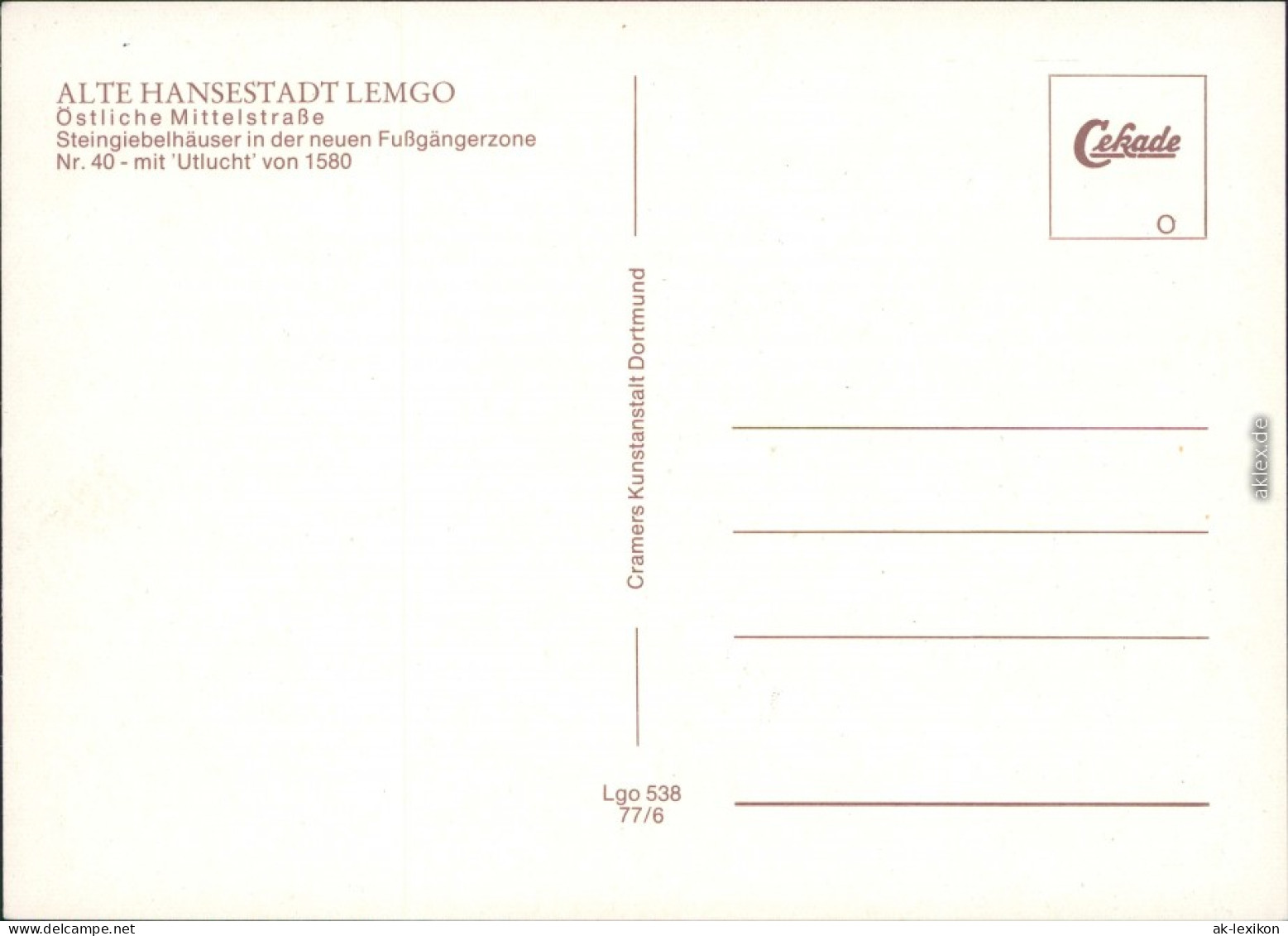 Lemgo Steingiebelhäuser - östliche Mittelstraße 1977 - Lemgo