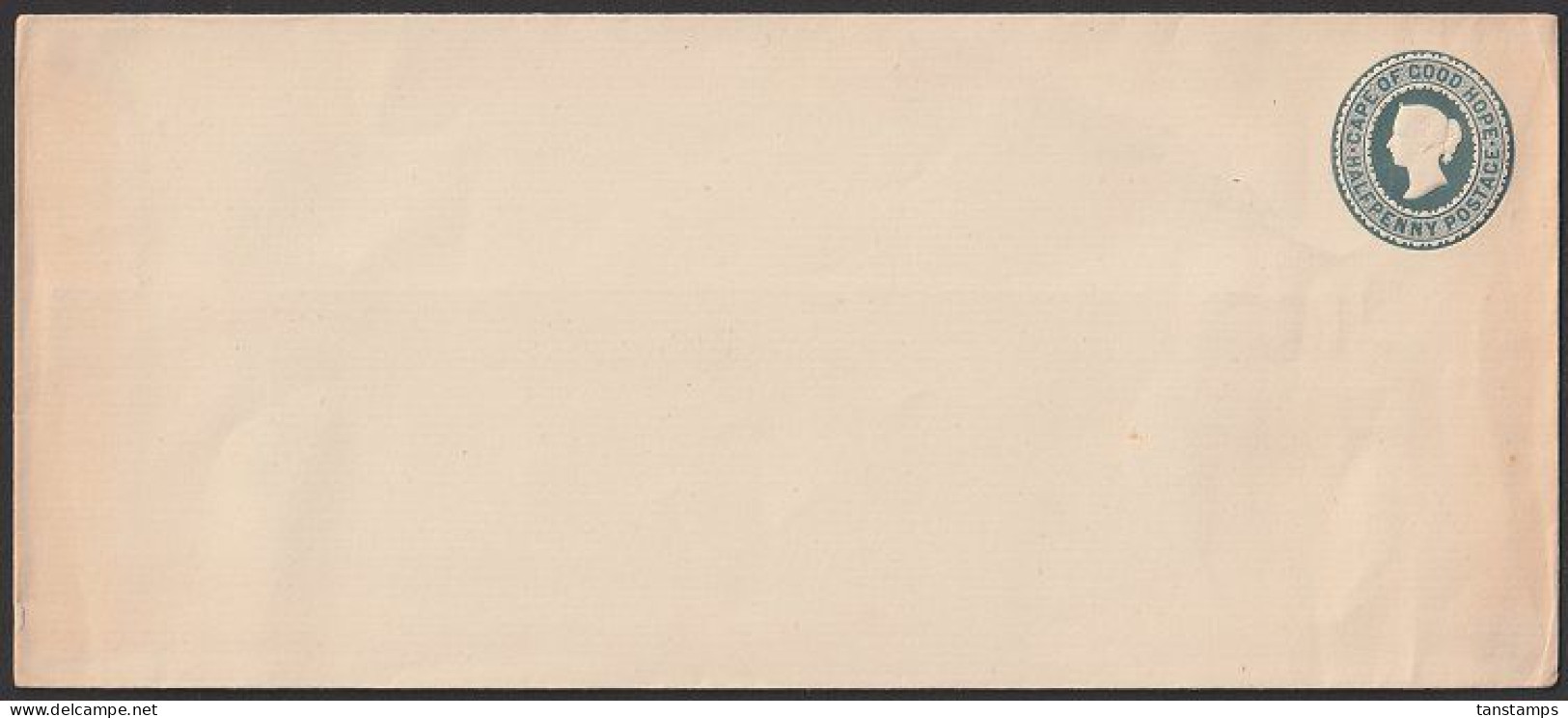 COGH QV HALFPENNY POSTAL STATIONERY COVER FORMAT F - Kap Der Guten Hoffnung (1853-1904)