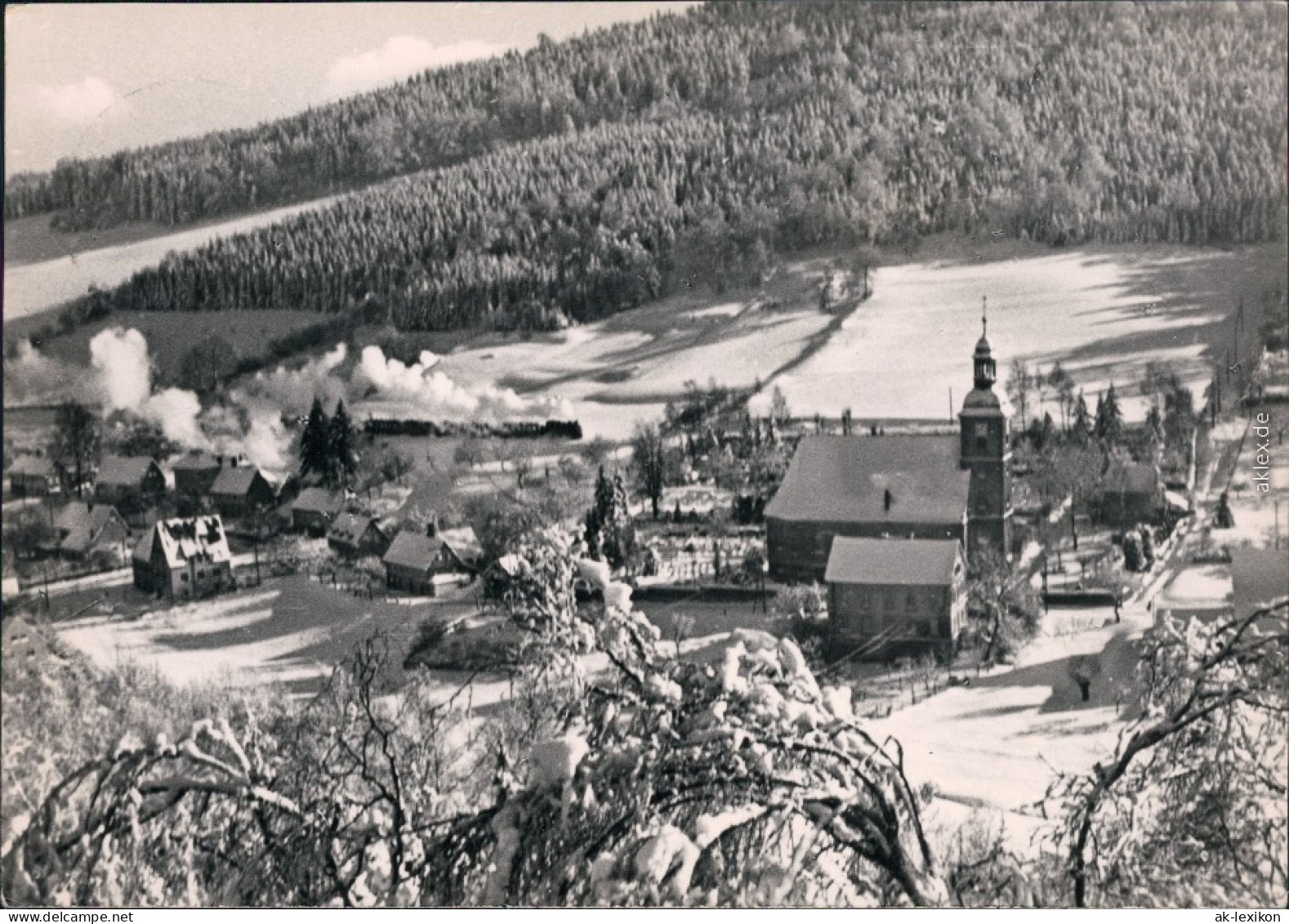 Jonsdorf Panorama-Ansicht, Winterlandschaft 1965 - Jonsdorf