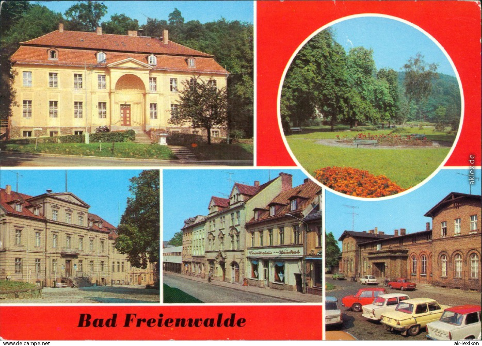 Bad Freienwalde: Internat Bertolt Brecht, Kurpark, Leninstraße, Bahnhof G1989 - Bad Freienwalde