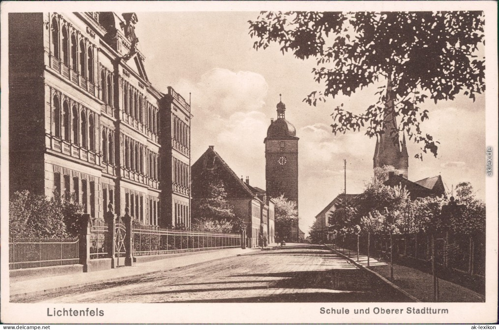 Lichtenfels (Bayern) Straßenpartie - Schule Und Oberer Stadtturm 1923  - Lichtenfels