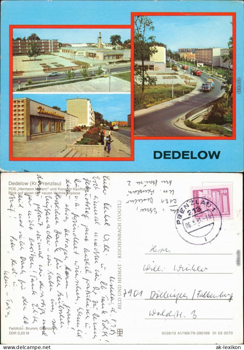 Dedelow Prenzlau Dedelow: POS Konsum-Kaufhalle, Wohnkomplexe G1979 - Prenzlau