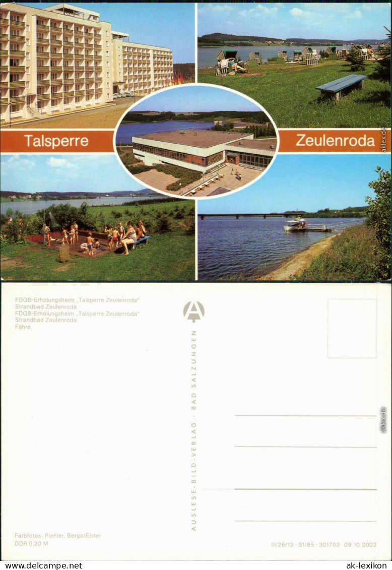 Zeulenroda-Triebes FDGB-Erholungsheim "Talsperre Zeulenroda" Strandbad  1985 - Zeulenroda