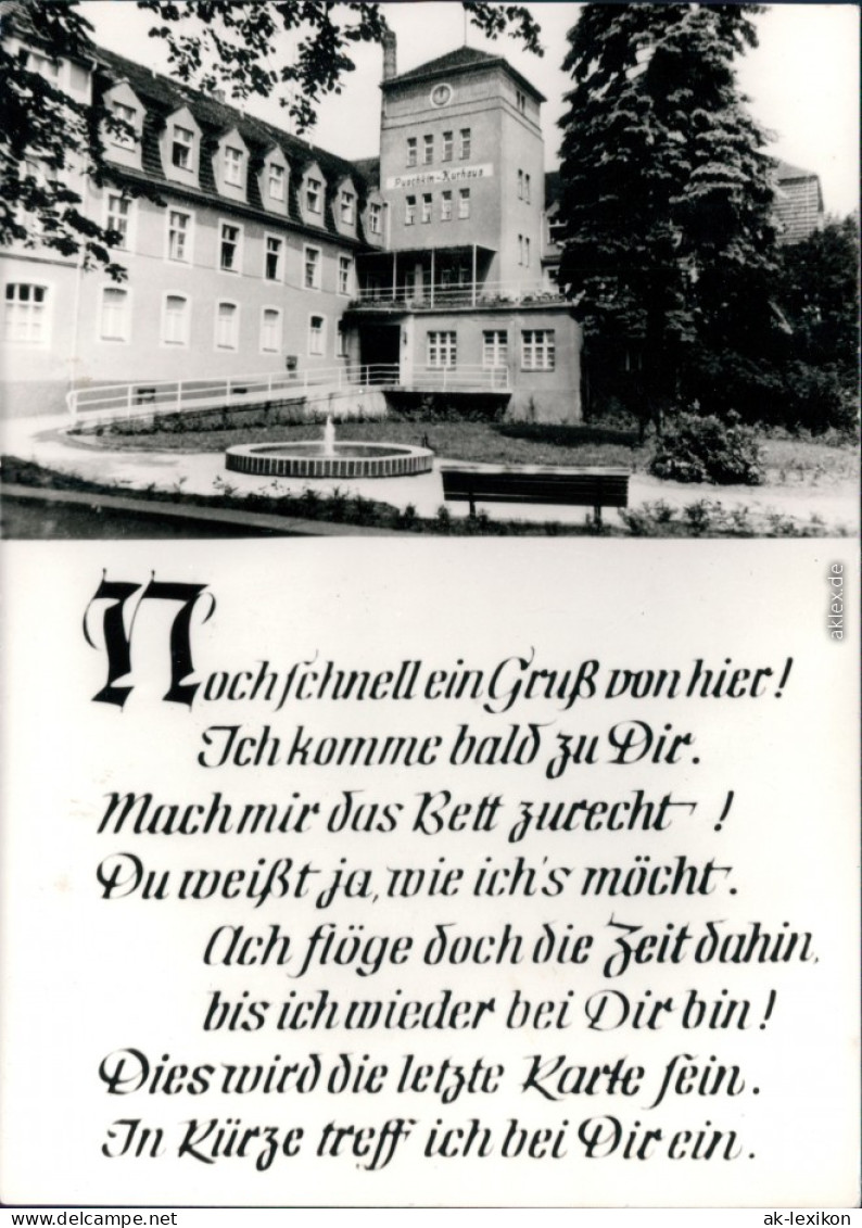 Ansichtskarte Bad Wilsnack Puschkin-Kurhaus, Spruchkarte 1981 - Bad Wilsnack