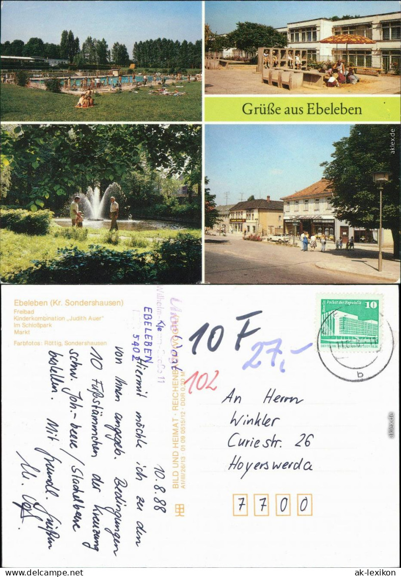 Ebeleben Sondershausen Freibad, Kinderkombination, Schloßpark, Markt G1989 - Sondershausen