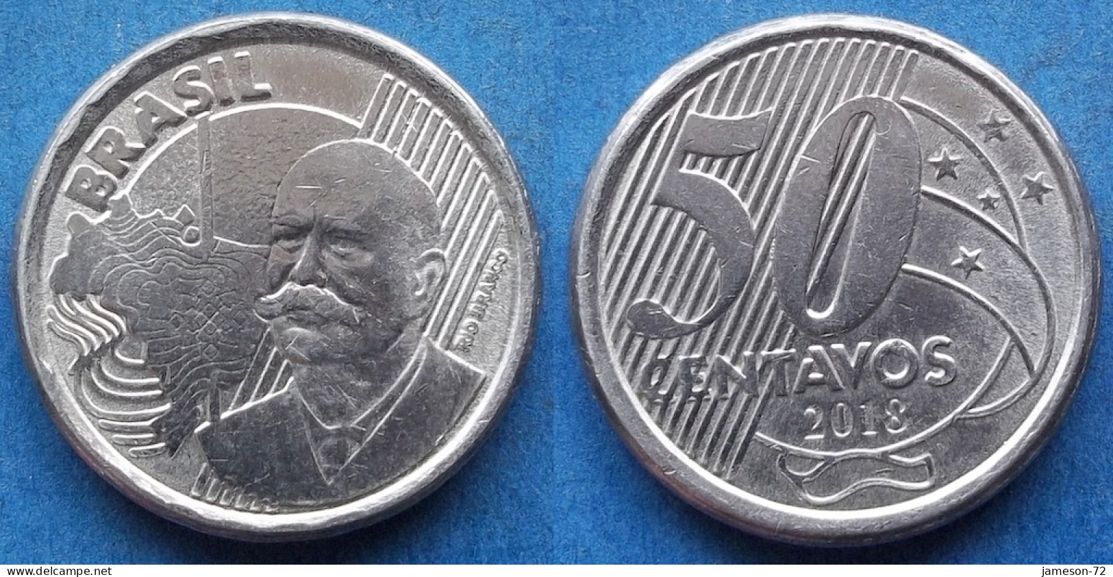 BRAZIL - 50 Centavos 2018 "Baron Of Rio Branco" KM# 651a Monetary Reform (1994) - Edelweiss Coins - Brasile