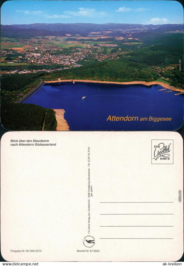 Ansichtskarte Attendorn Biggesee / Biggetalsperre - Staumauer 1987 - Attendorn