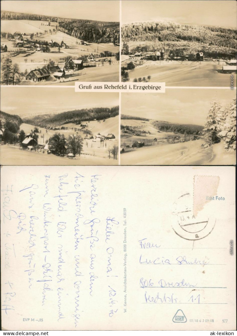 Ansichtskarte Rehefeld-Altenberg (Erzgebirge) Panorama-Ansichten 1968 - Rehefeld