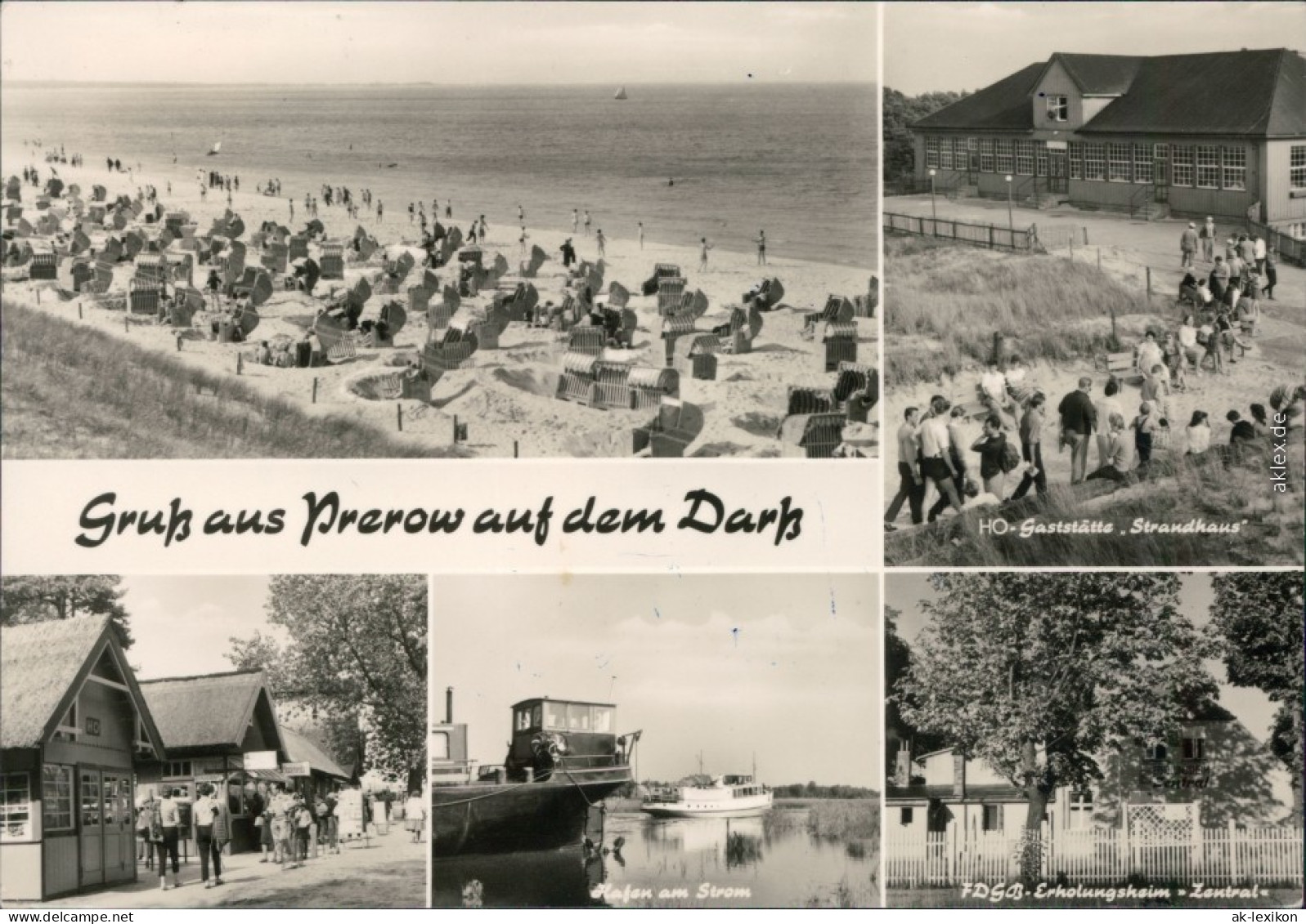 Prerow  Uferbereich, Hafen Am Strom, FDGB-Erholungsheim Zentral 1970 - Seebad Prerow