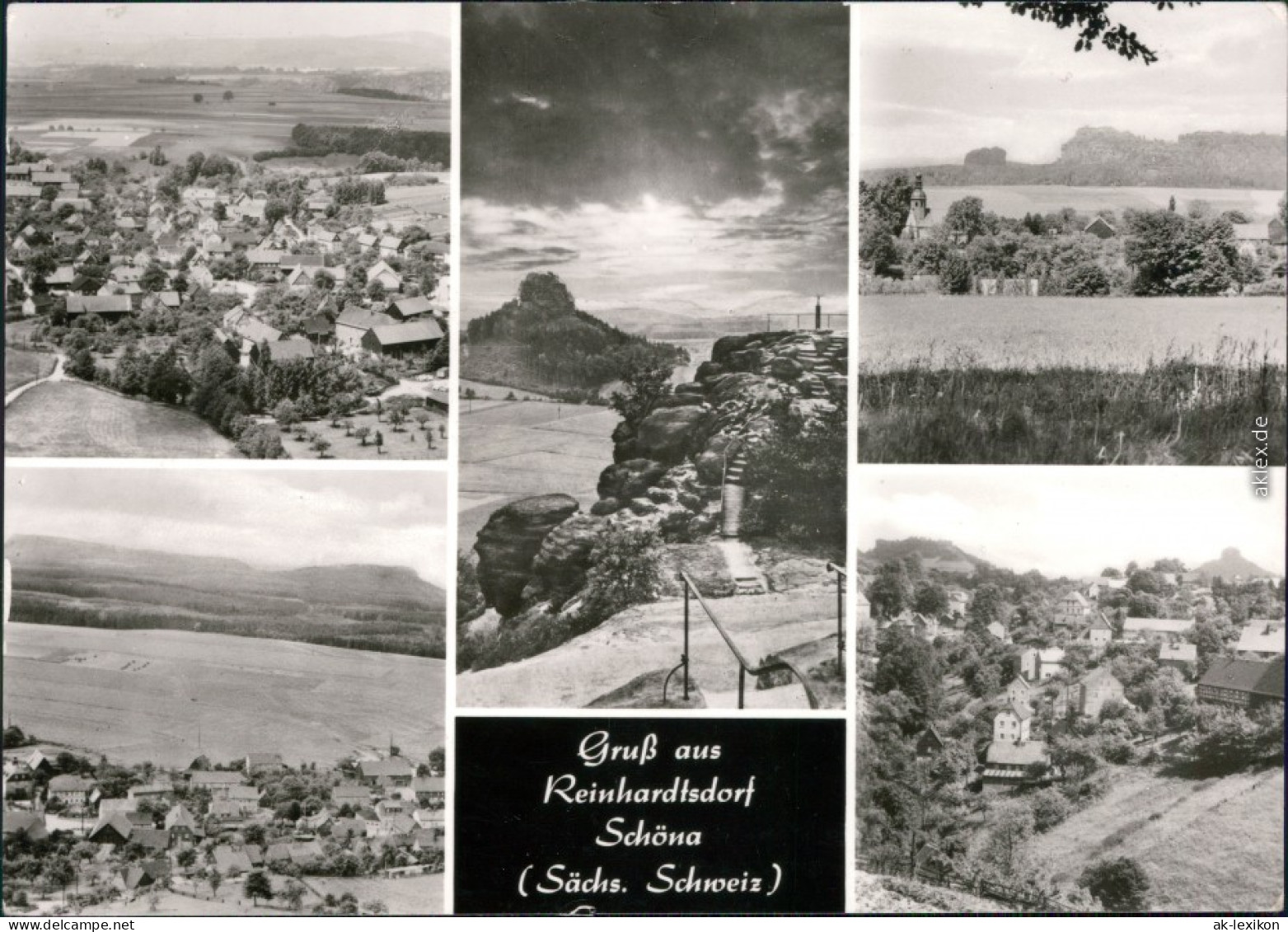 Reinhardtsdorf-Reinhardtsdorf-Schöna Panorama, Berge, Ortsmotive 1982 - Schoena