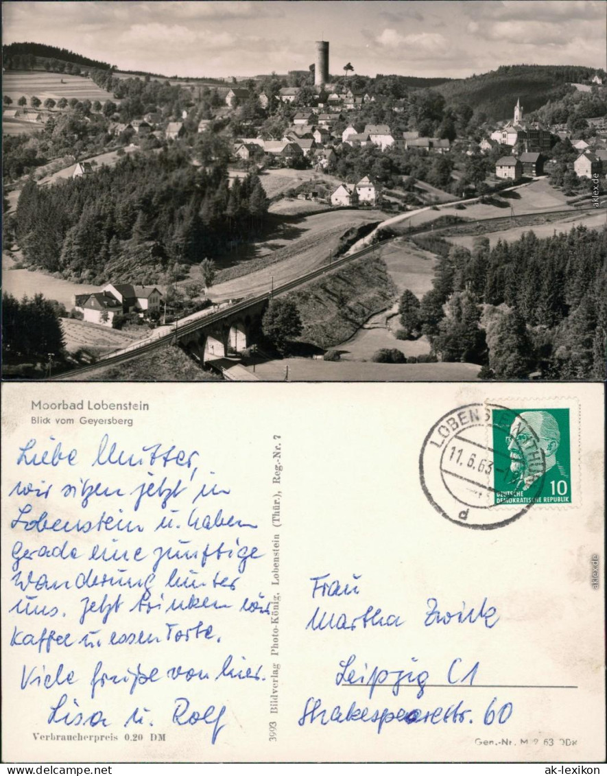 Ansichtskarte Bad Lobenstein Panorama-Ansicht 1963 - Lobenstein