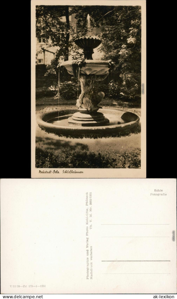 Ansichtskarte Neustadt (Orla) Partie Am Schloßbrunnen 1959  - Neustadt / Orla