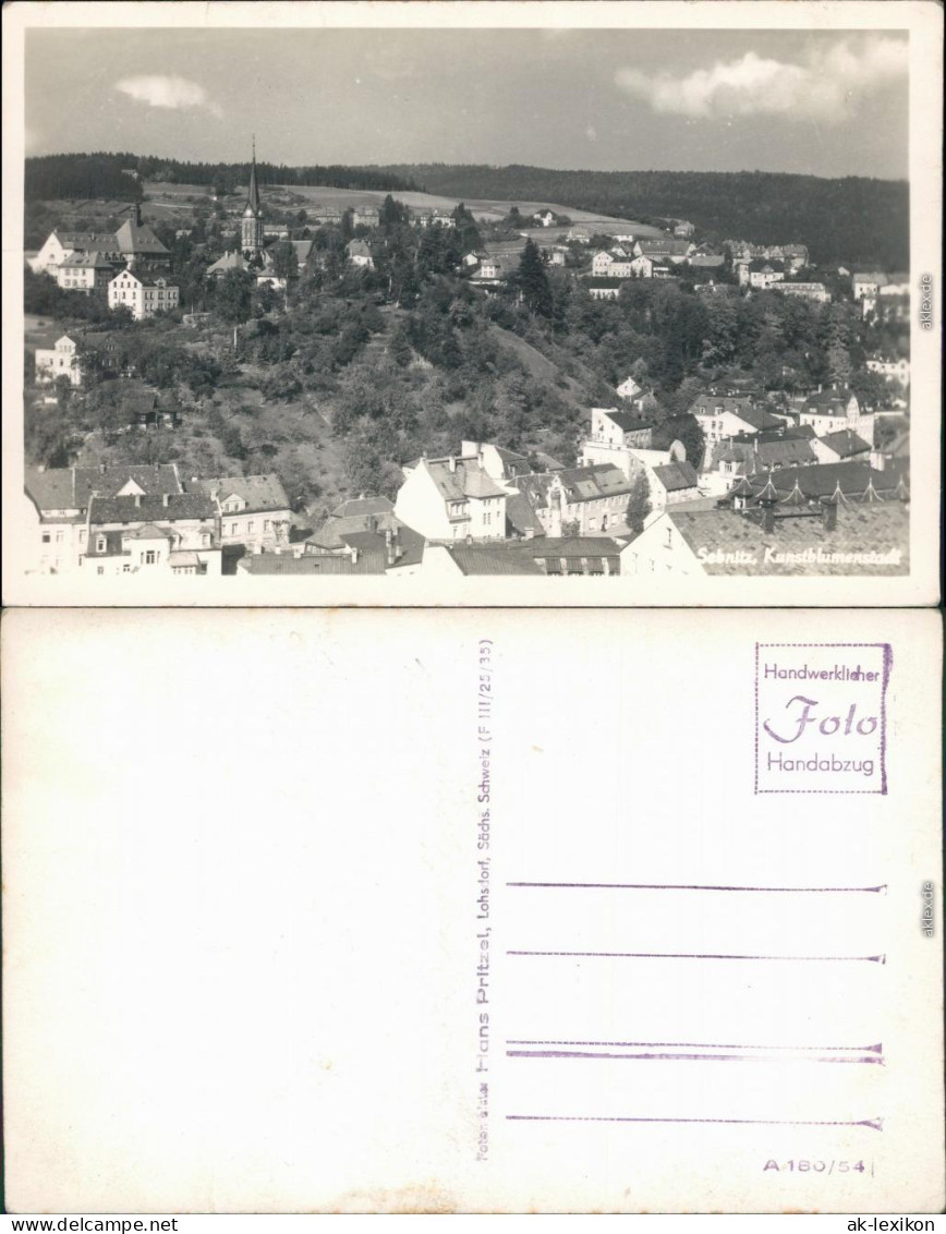 Ansichtskarte Sebnitz Straßenpartie Und Stadt 1954  - Sebnitz