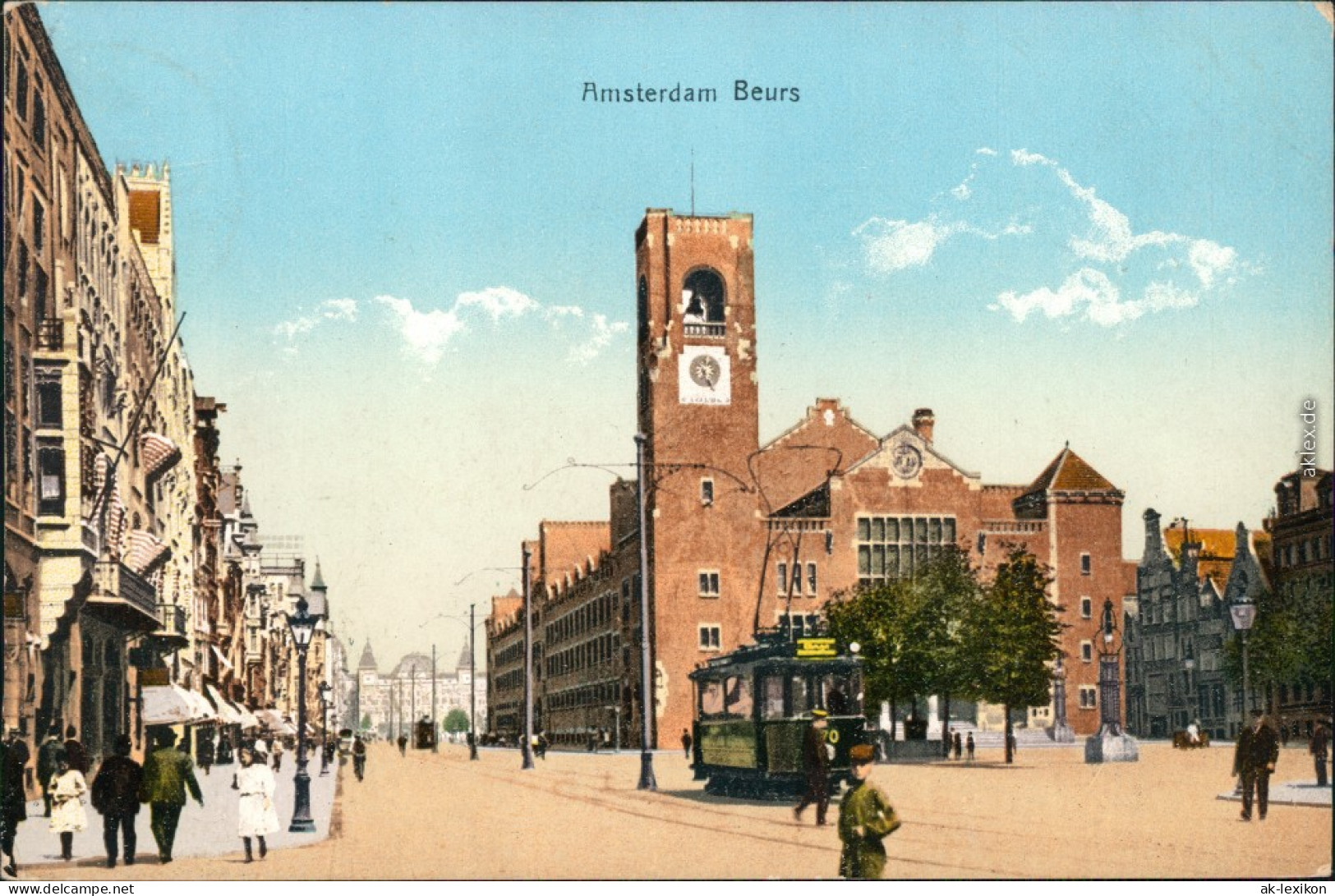 Ansichtskarte Amsterdam Amsterdam Beurs Van Berlage Mit Straßenbahn 1910 - Amsterdam