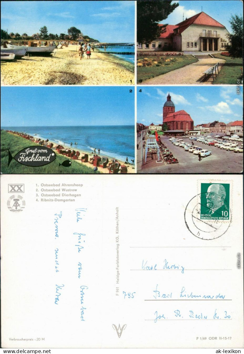 Ansichtskarte Dierhagen Strand, Stadtkirche St. Marien, Haus 1969 - Ribnitz-Damgarten