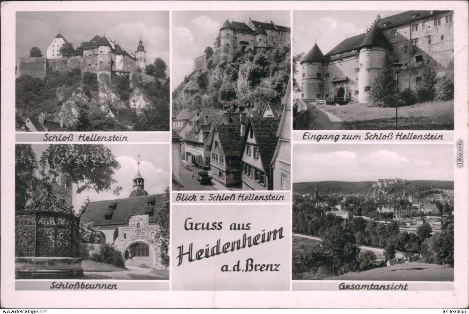 Heidenheim An Der Brenz Schloß Hellenstein, Schloßbrunnen, Gesamtansicht 1952 - Heidenheim