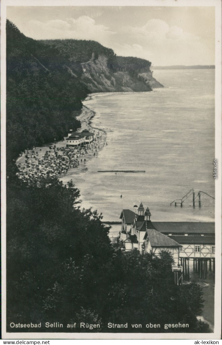 Ansichtskarte Sellin Strand - Seebrücke 1932 - Sellin