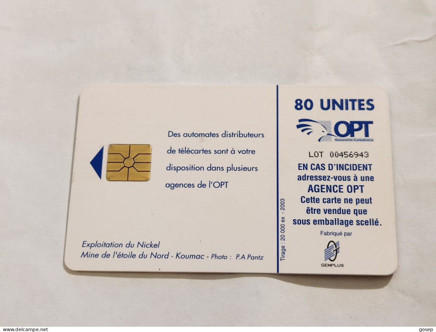 New Caledonia-(NC-OPC-109)-Exploitation Du Nickel-(13)-(80units)(tirage-20.000)-(01/2000)-used Card+1card Prepiad Free - Nieuw-Caledonië