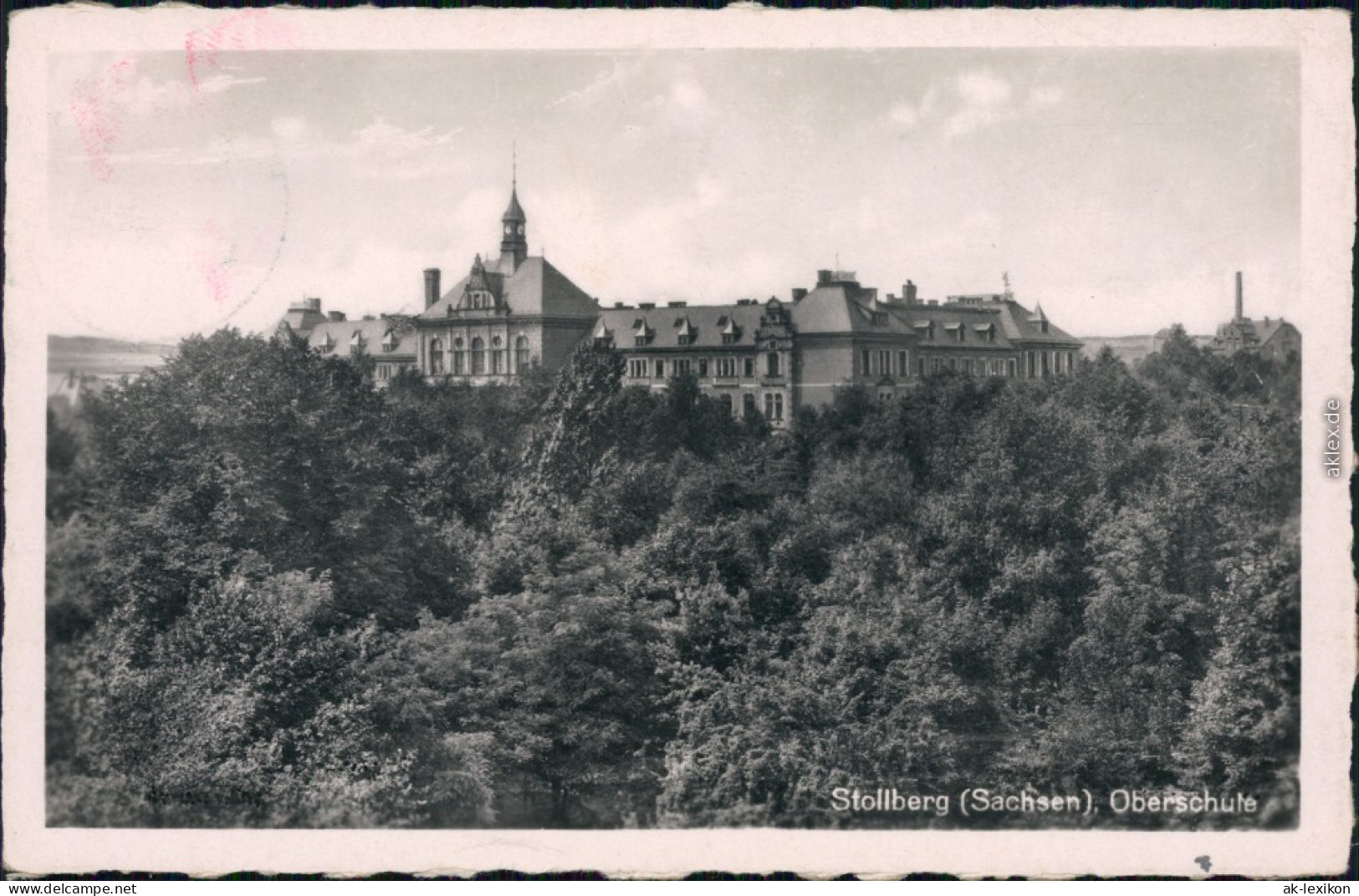 Ansichtskarte Stollberg (Erzgebirge) Oberschule 1955 - Stollberg (Erzgeb.)