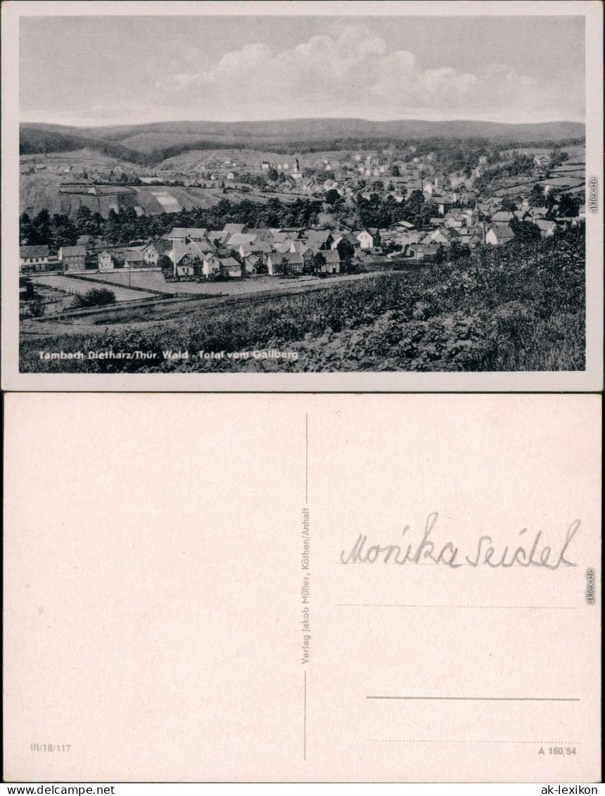 Ansichtskarte Tambach-Dietharz Blick Auf Den Ort 1954 - Tambach-Dietharz