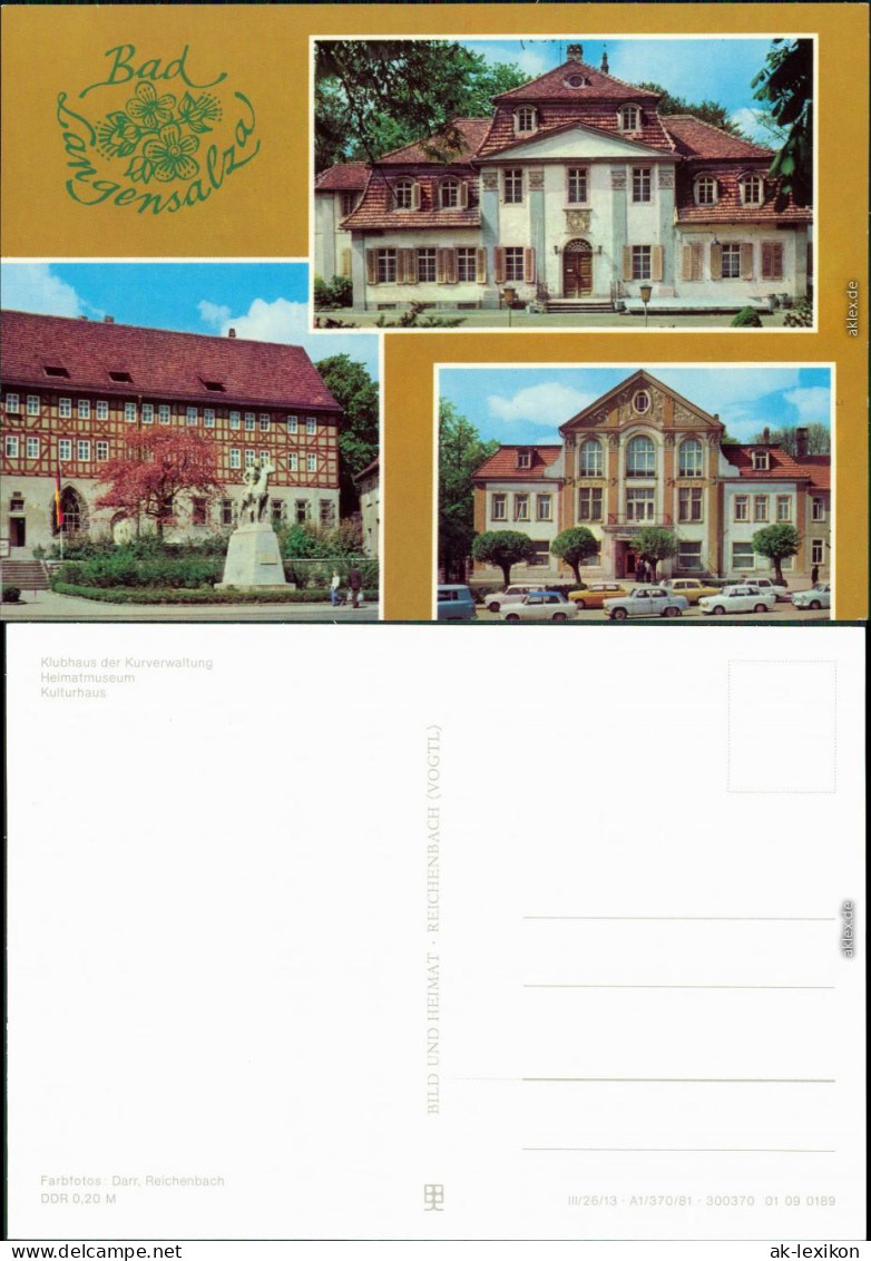 Bad Langensalza Klubhaus Der Kurverwaltung, Heimatmuseum, Kulturhaus 1981 - Bad Langensalza