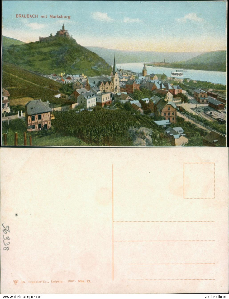 Ansichtskarte Braubach Blick Auf Den Ort Mit Marksburg 1907 - Braubach