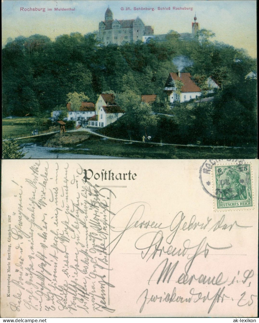 Ansichtskarte Rochsburg-Lunzenau Schloss Rochsburg 1908 - Lunzenau