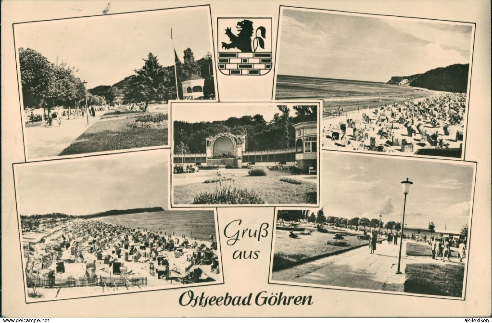 Göhren (Rügen) Strand Belebt, Konzertplatz, Strandpromenade 1961 - Göhren