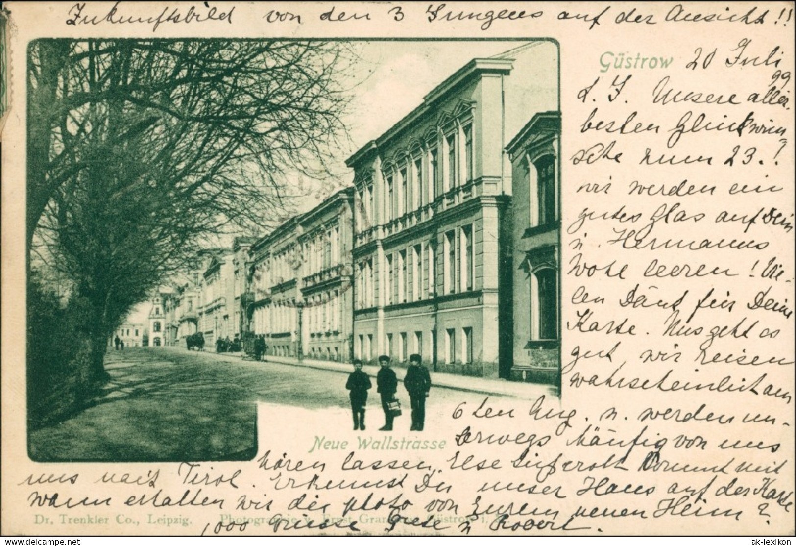 Ansichtskarte Güstrow Neue Wallstraße 1899  - Guestrow