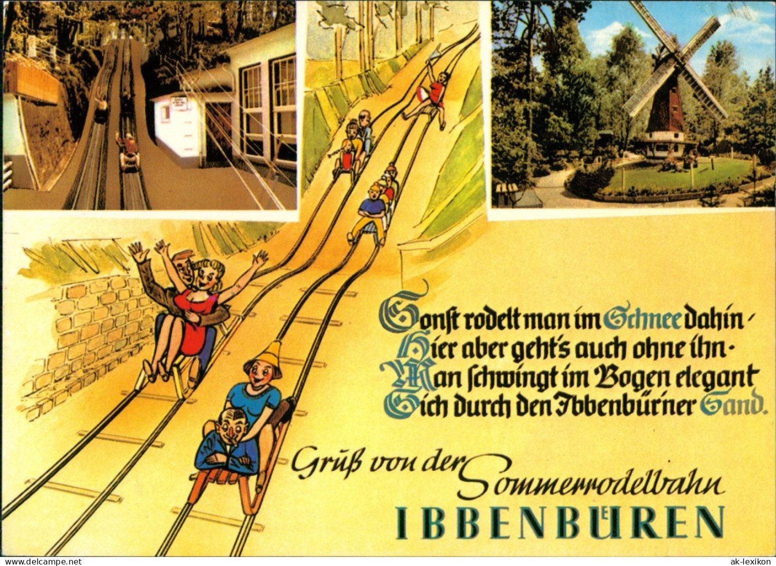 Ansichtskarte Ibbenbüren Sommerrodelbahn Märchenwald Erholungspark 1990 - Ibbenbueren