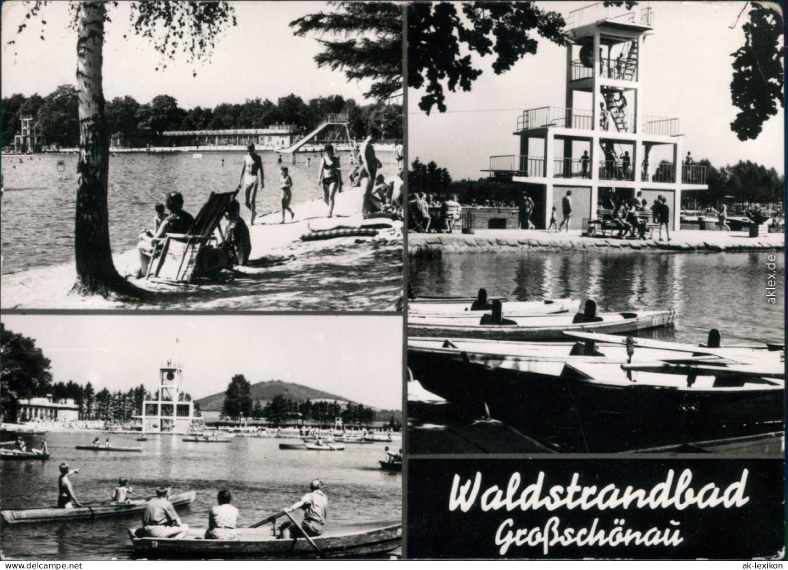 Großschönau (Sachsen) Waldstrandbad Mit Sprungturm, Schwimmer Und Booten 1976 - Grossschoenau (Sachsen)