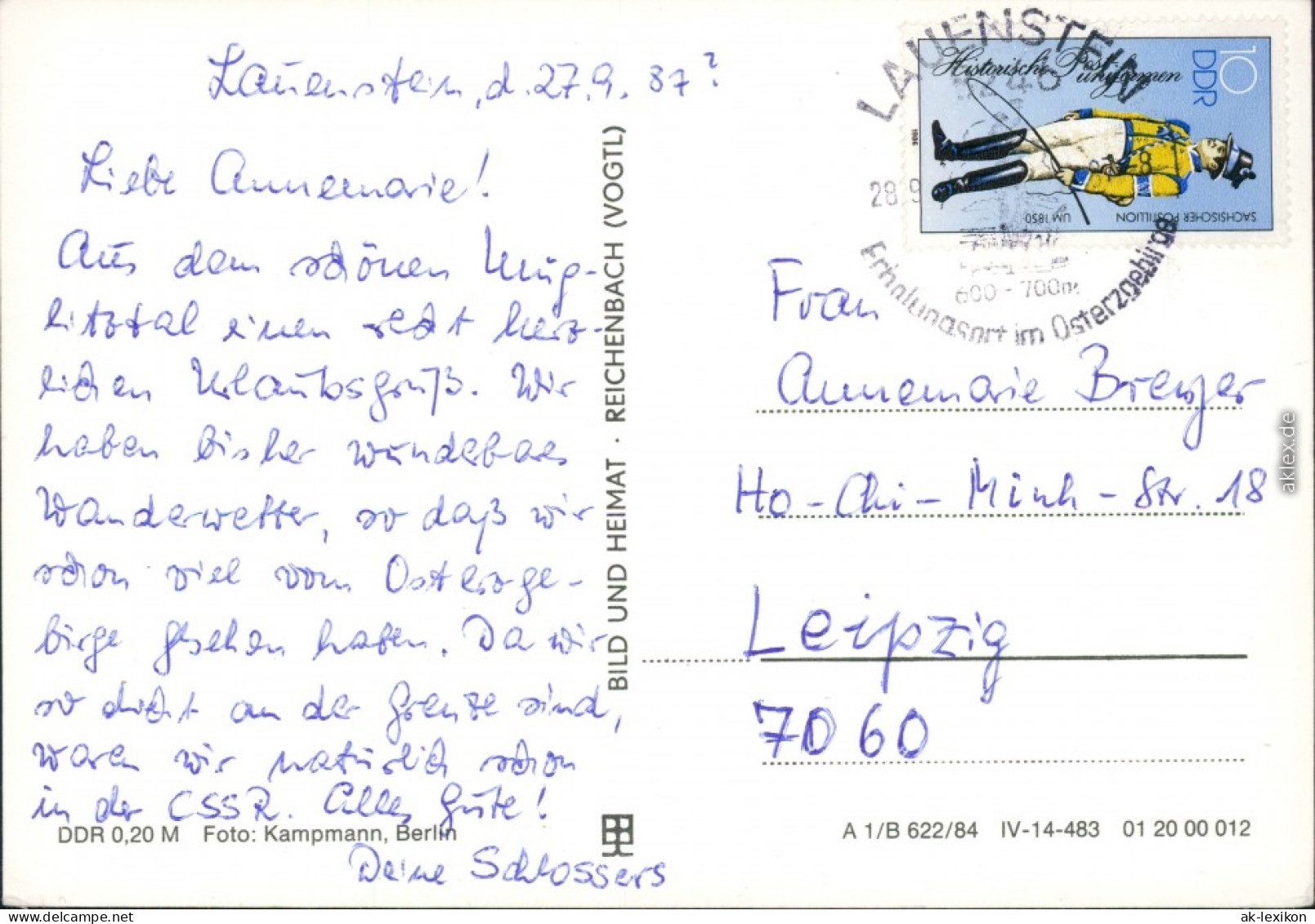 Ansichtskarte Lauenstein (Erzgebirge)-Altenberg Lungwitztal 1984 - Lauenstein