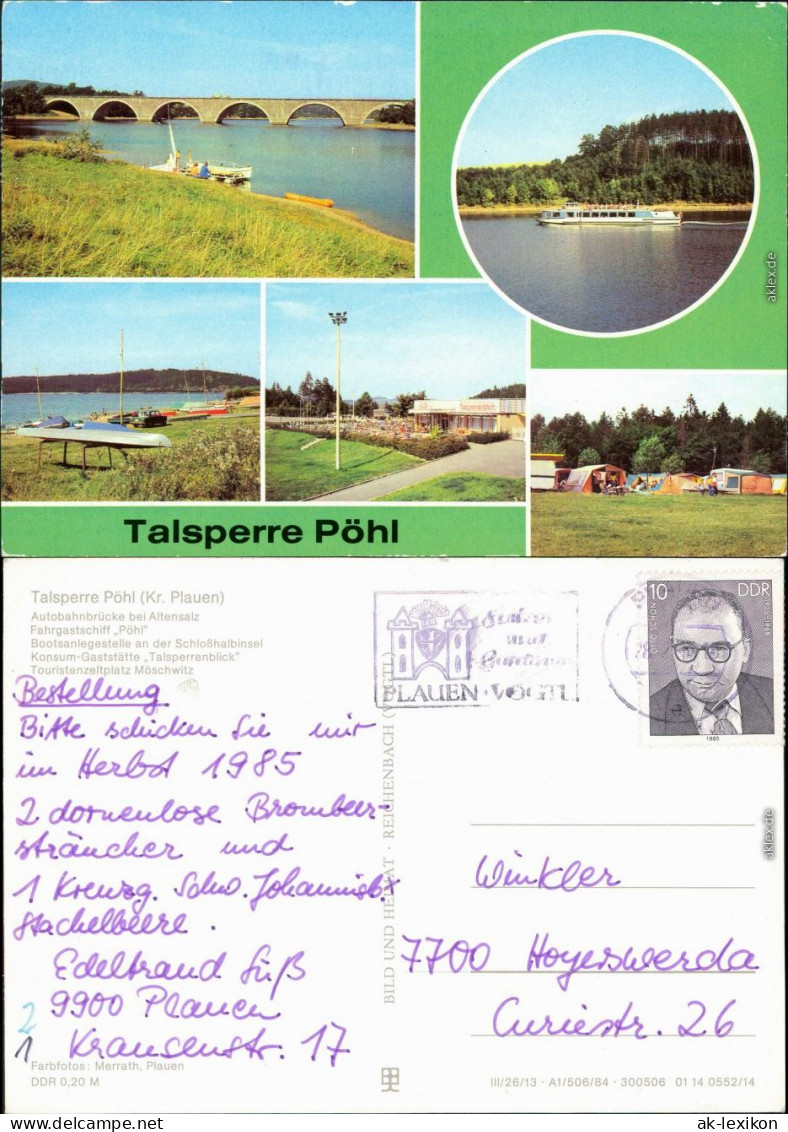 Pöhl Autobahnbrücke   Altensalz, Fahrgastschiff "Pöhl', Bootsanlegestelle  1981 - Pöhl