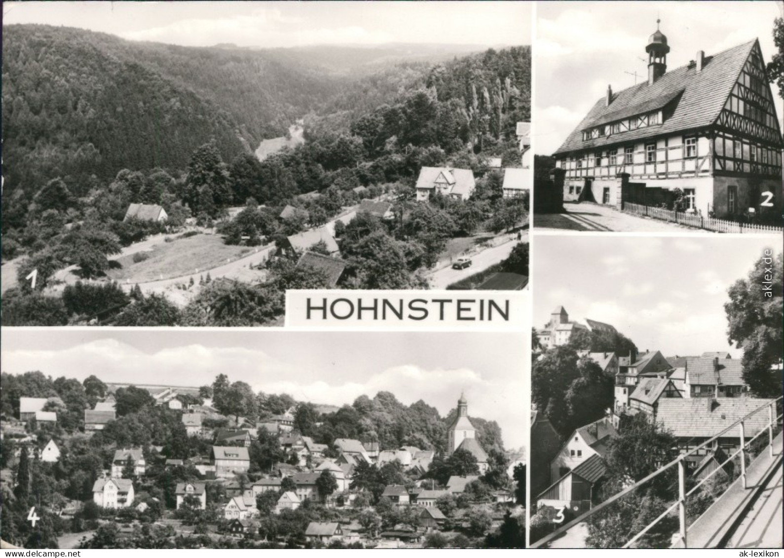 Hohnstein (Sächs. Schweiz) Panorama, Rathaus, Blick Zur Burg, Teilansicht 1980 - Hohnstein (Saechs. Schweiz)