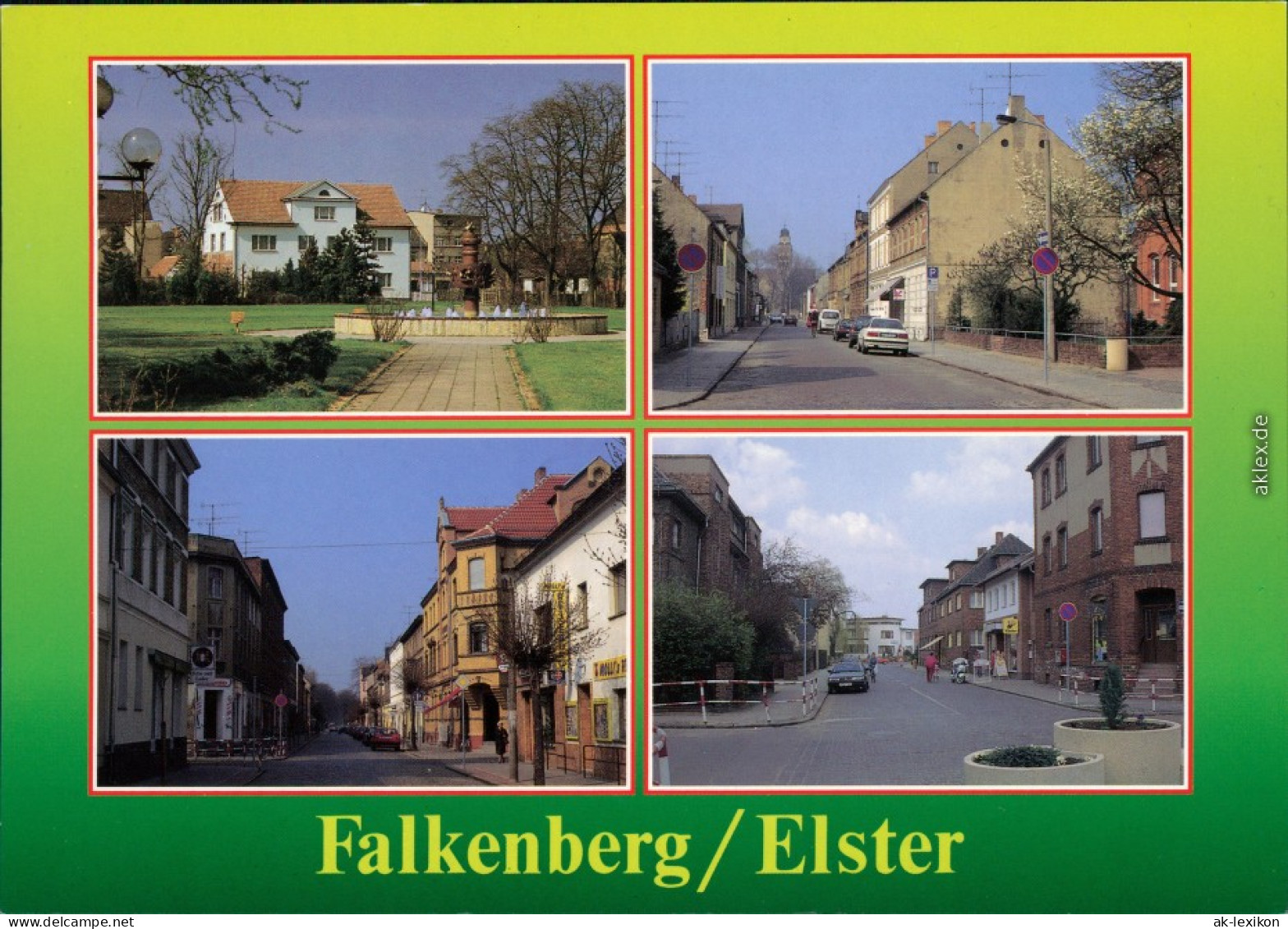 Falkenberg (Elster) Straßen, Brunnen, Häuser, Fußgängerzone 1990 - Falkenberg
