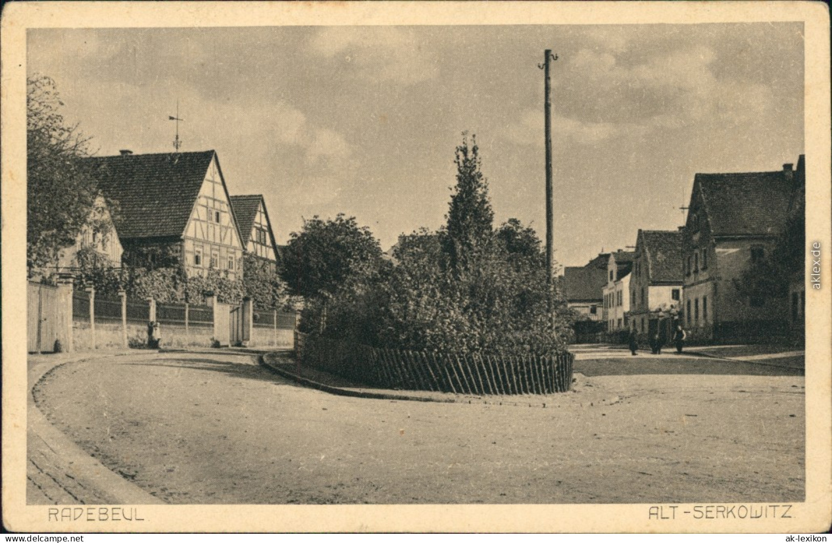 Ansichtskarte Serkowitz-Radebeul Straße 1928  - Radebeul