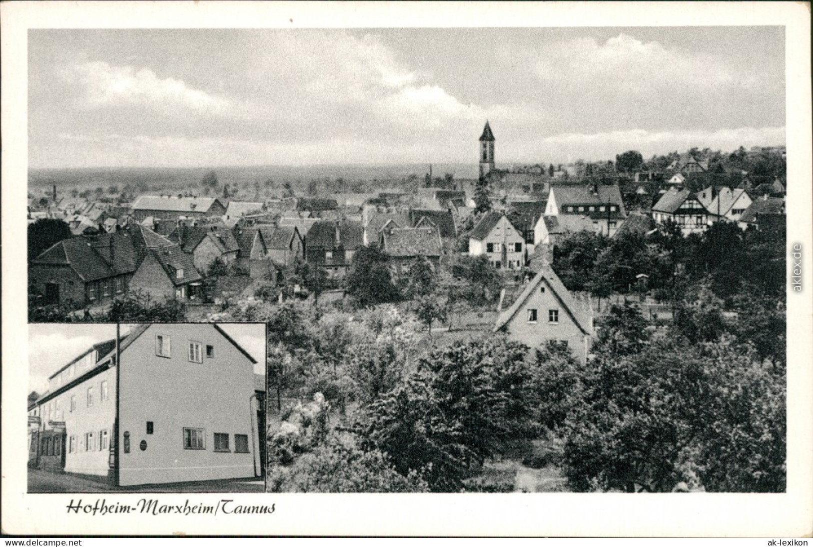 Ansichtskarte Hofheim (Taunus) Panorama-Ansicht Mit Kirche Und Ortsmotiv 1955 - Hofheim