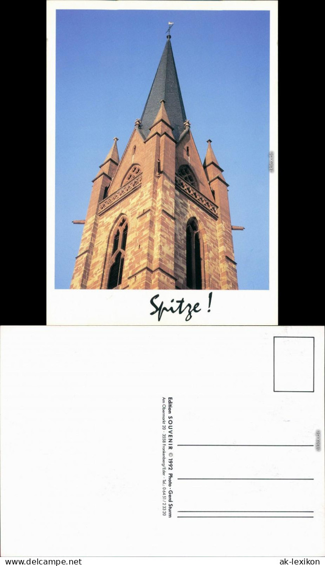 Ansichtskarte Frankenberg (Eder) Evangelische Liebfrauenkirchenturm 1992 - Frankenberg (Eder)