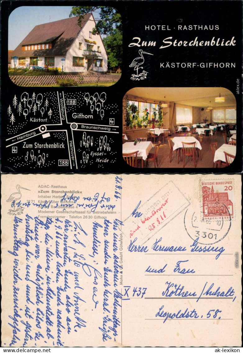 Ansichtskarte Gifhorn Hotel/Rasthaus "Zum Storchenblick" 1966 - Gifhorn