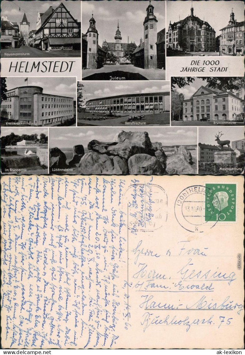 Helmstedt Hausmannsturm, Berufsschule, Kreiskrankenhaus,  Lübbensteine 1960 - Helmstedt