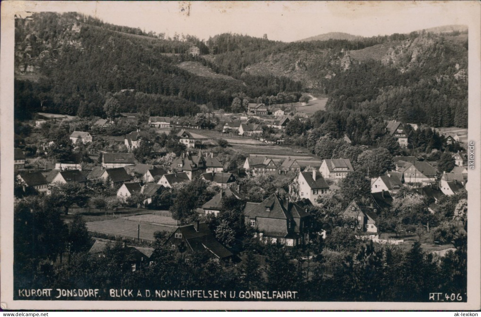 Ansichtskarte Jonsdorf Blick Zum Nonnenfelsen Und Gondelfahrt 1941 - Jonsdorf