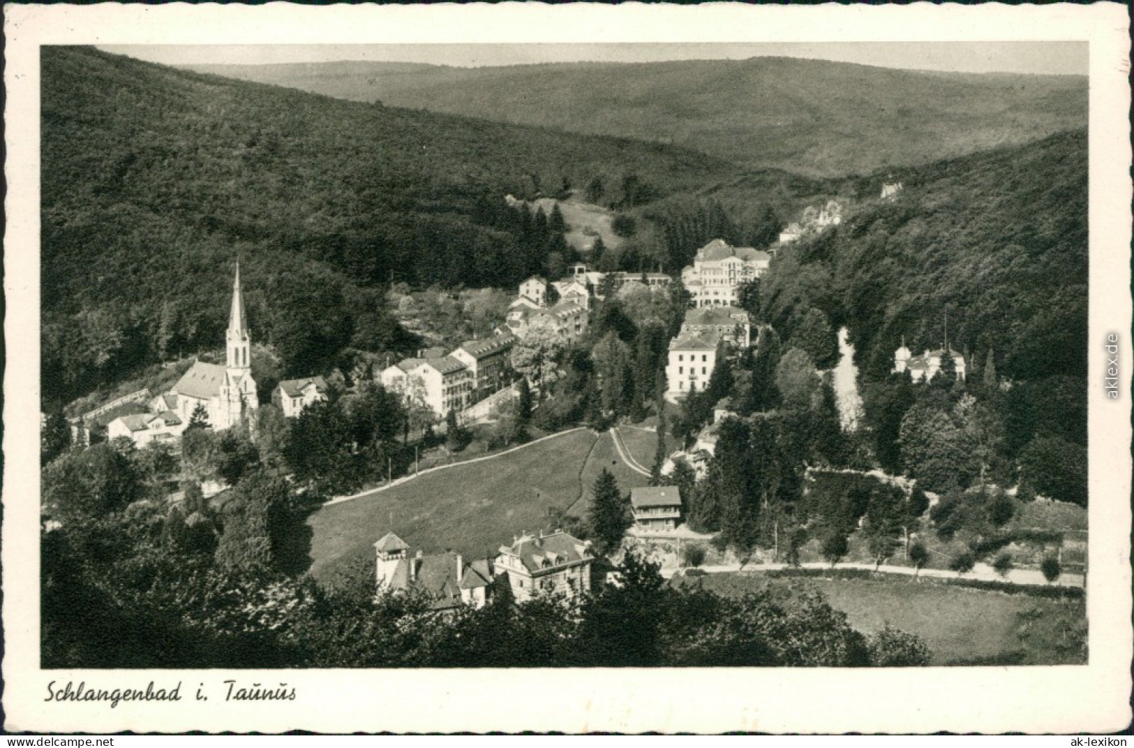 Ansichtskarte Schlangenbad Blick Auf Die Stadt 1958 - Schlangenbad