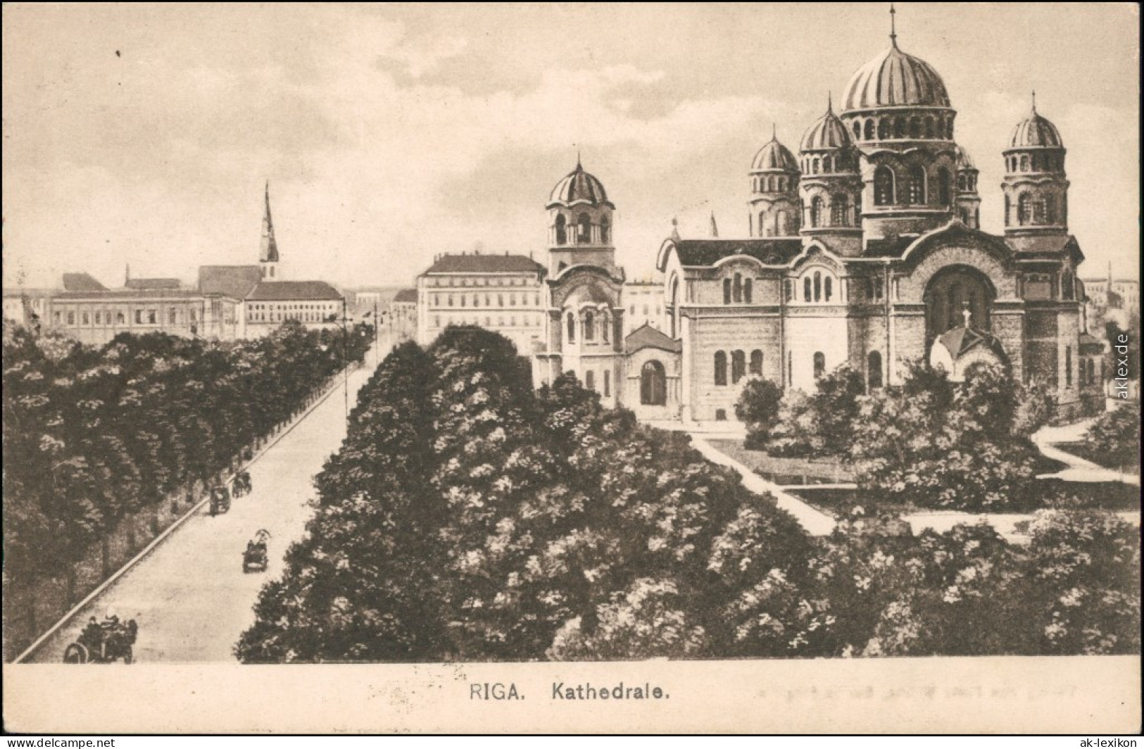 Riga Rīga Ри́га Straßenpartie An Der Kathedrale 1915 - Lettonie