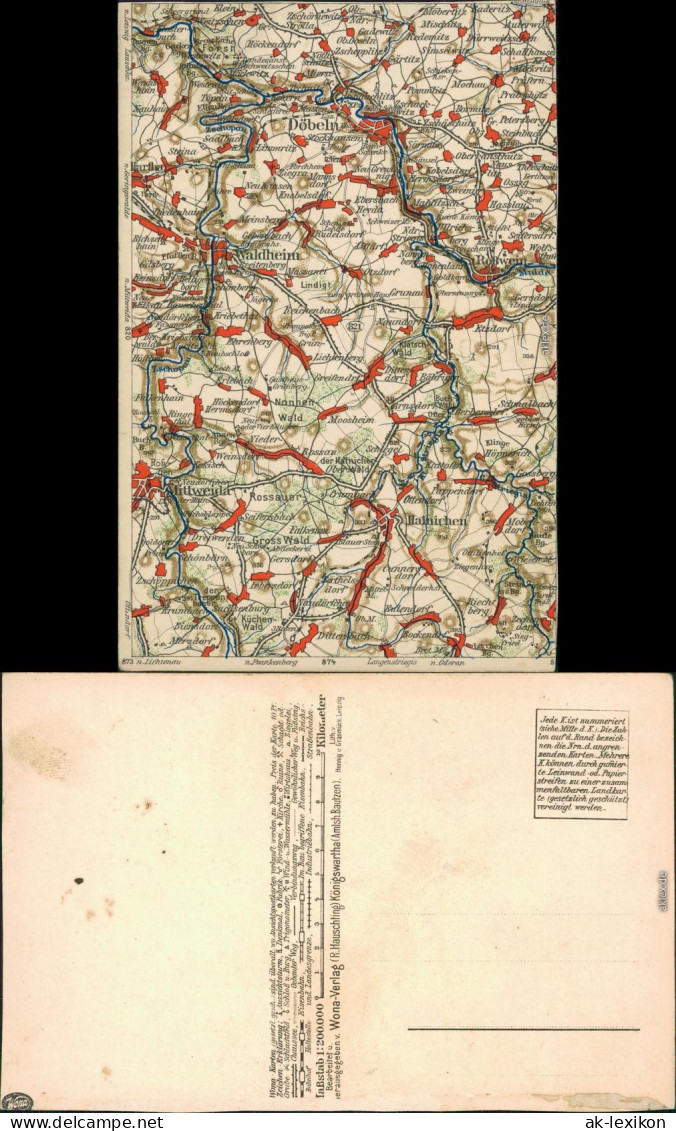 Ansichtskarte Mittweida Karte Vom Ort Und Der Umgebung 1930 - Mittweida