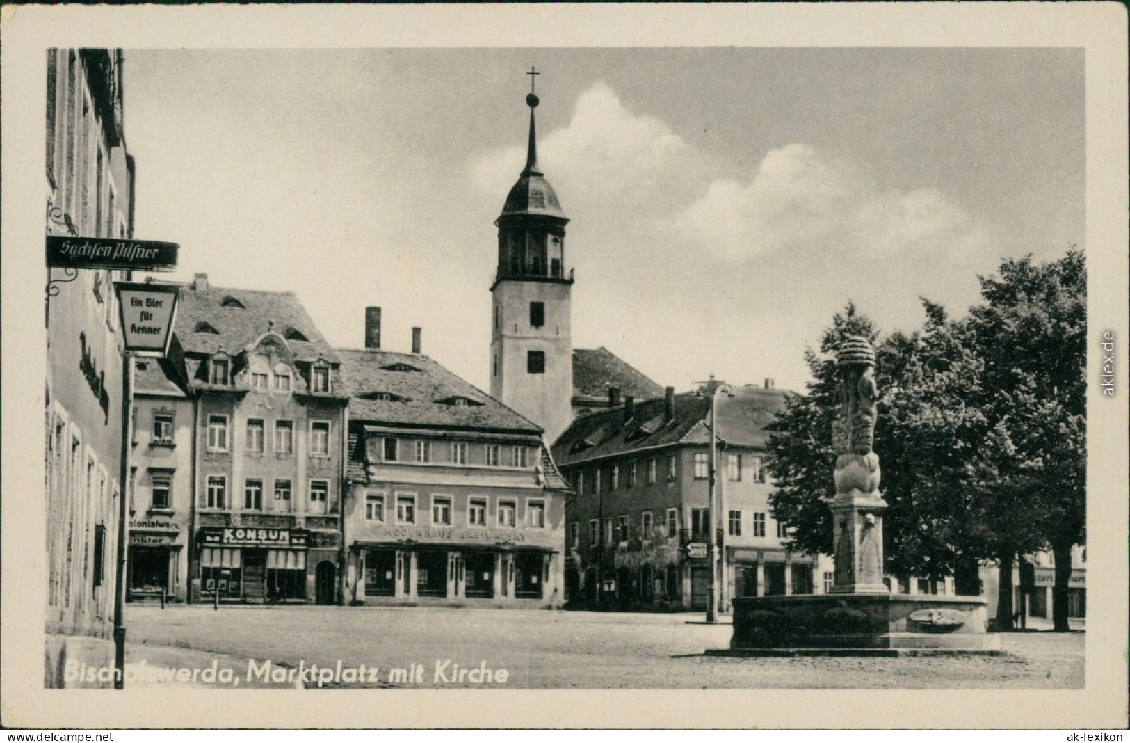 Ansichtskarte Bischofswerda Marktplatz Mit Kirche Und Brunnen 1962 - Bischofswerda