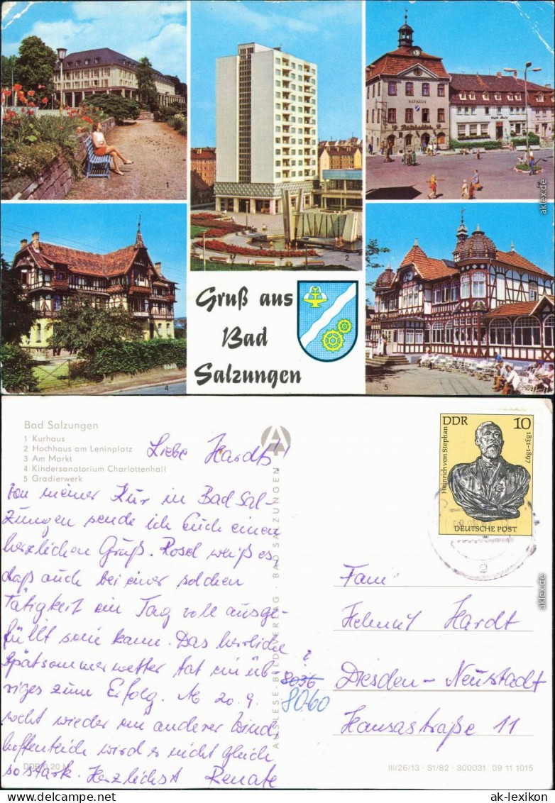 Bad Salzungen Kurhaus, Hochhaus Am Leninplatz, Markt, Kindersanatorium   G1982 - Bad Salzungen