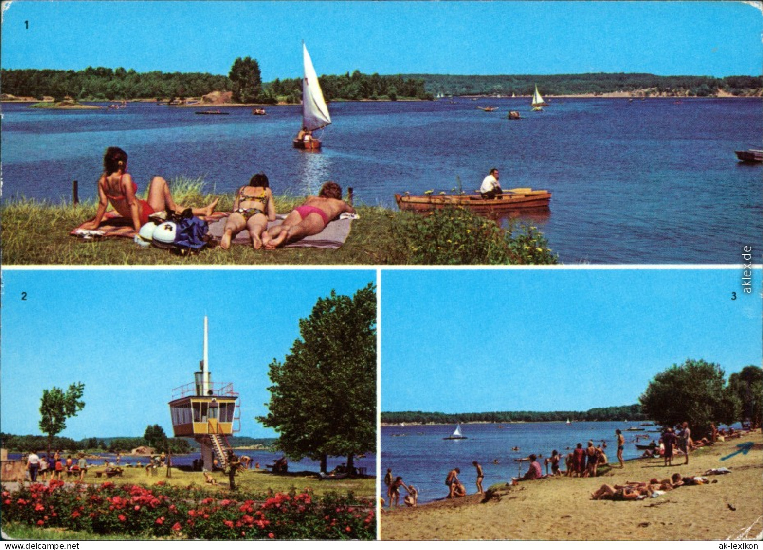 Groß Särchen Lohsa Łaz Knappensee Mit Segelbooten, Beobachtungsturm 1982 - Lohsa