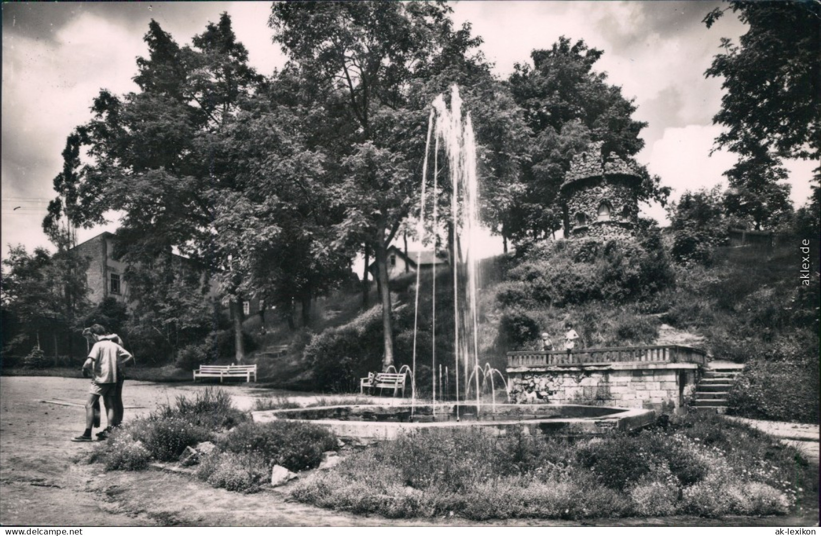 Ansichtskarte Schmiedefeld (Rennsteig) Kurpark Mit Springbrunnen 1964 - Schmiedefeld