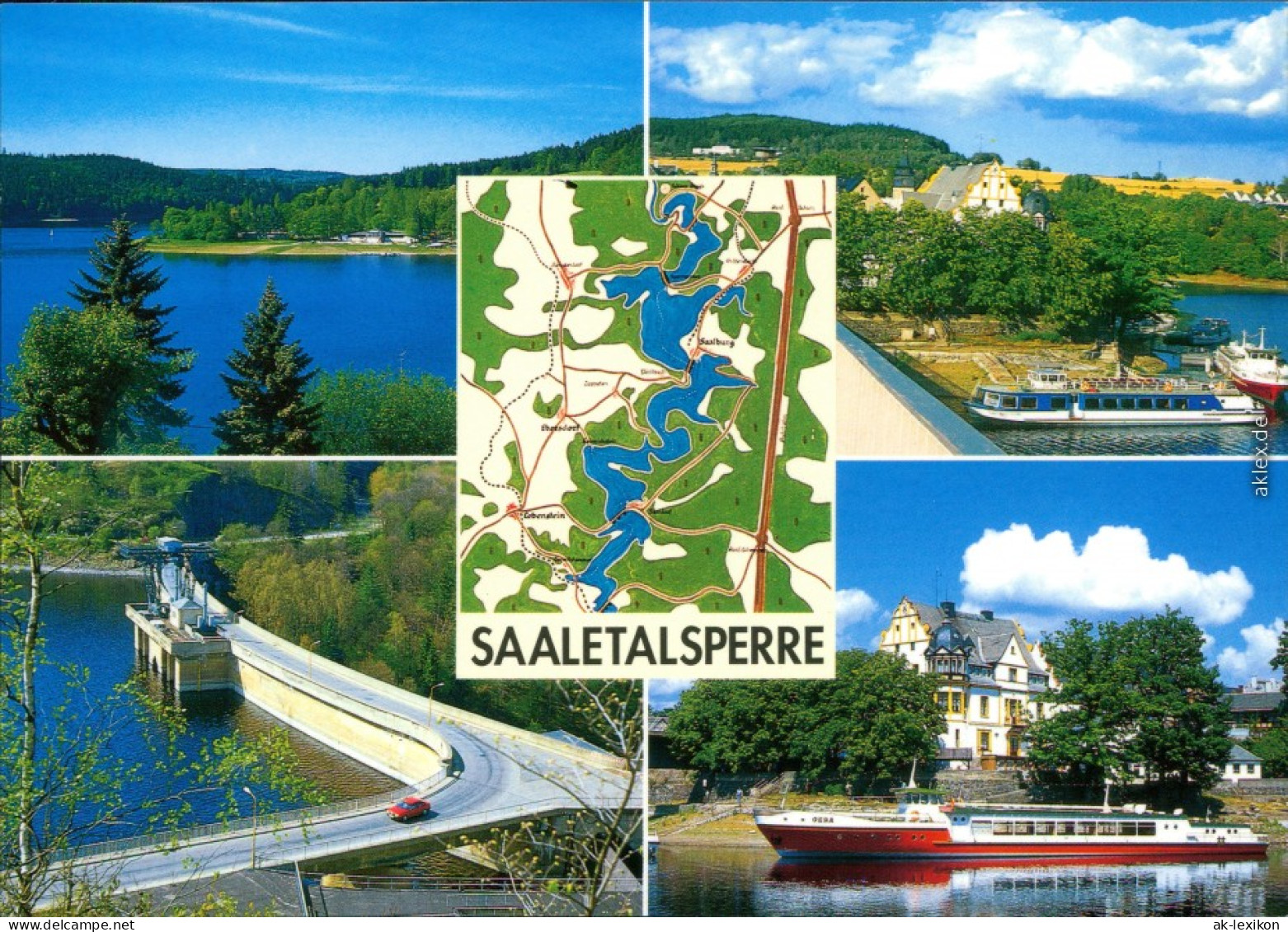 Bad Lobenstein Saaletalsperre, Strandbad,  Bootsanlegestelle, Landkarte 1999 - Lobenstein