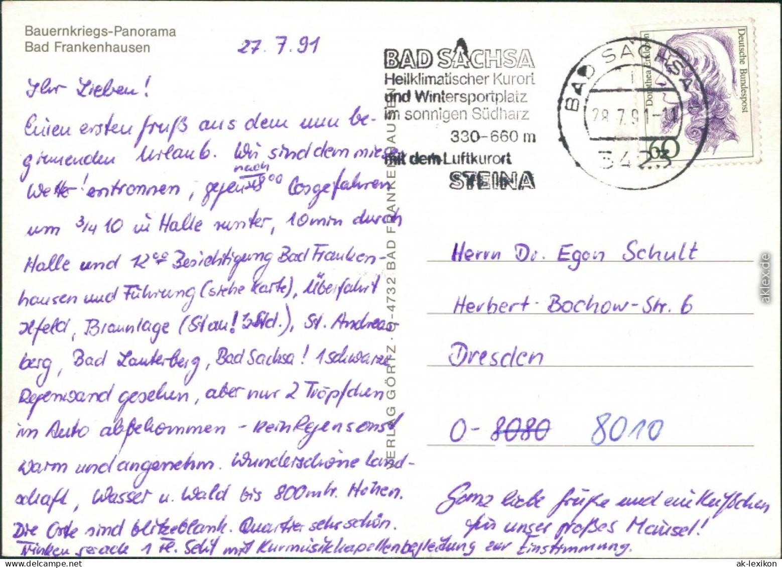Ansichtskarte Bad Frankenhausen Bauernkriegspanorama 1991 - Bad Frankenhausen
